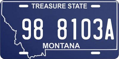 MT license plate 988103A