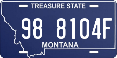 MT license plate 988104F