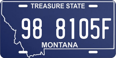 MT license plate 988105F