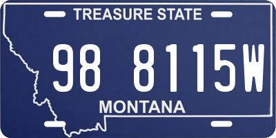 MT license plate 988115W