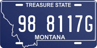 MT license plate 988117G