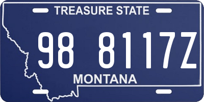 MT license plate 988117Z