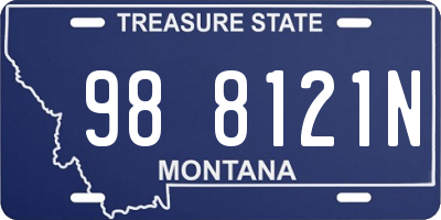 MT license plate 988121N