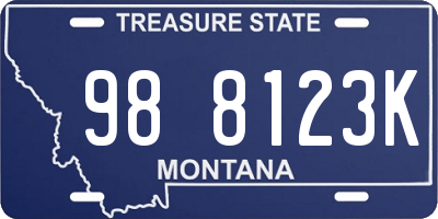 MT license plate 988123K