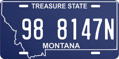 MT license plate 988147N