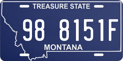 MT license plate 988151F