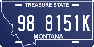 MT license plate 988151K