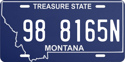 MT license plate 988165N