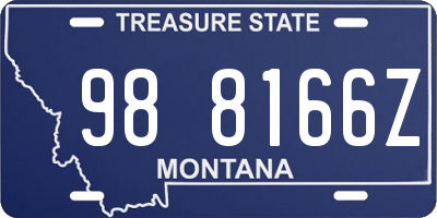 MT license plate 988166Z