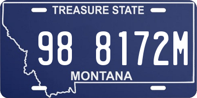 MT license plate 988172M