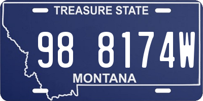 MT license plate 988174W