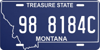 MT license plate 988184C