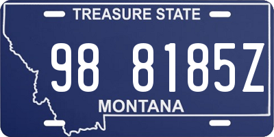 MT license plate 988185Z