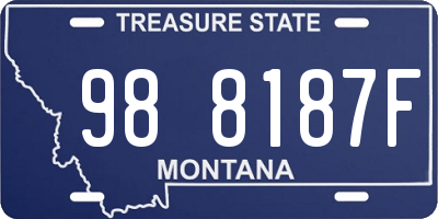 MT license plate 988187F