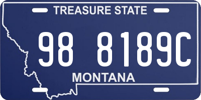 MT license plate 988189C