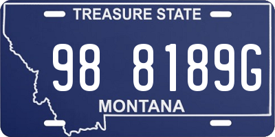 MT license plate 988189G