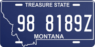 MT license plate 988189Z