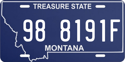 MT license plate 988191F