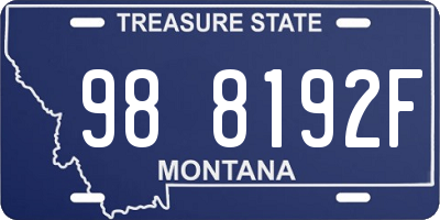 MT license plate 988192F