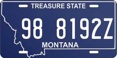 MT license plate 988192Z