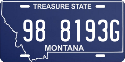 MT license plate 988193G