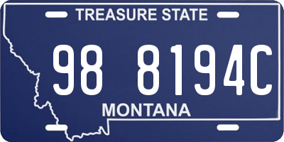 MT license plate 988194C