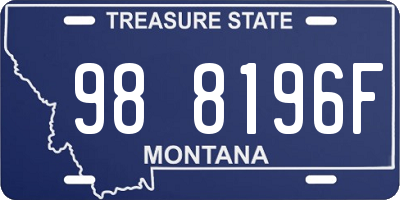 MT license plate 988196F