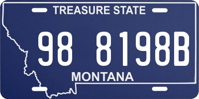MT license plate 988198B