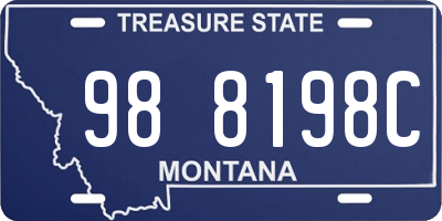 MT license plate 988198C