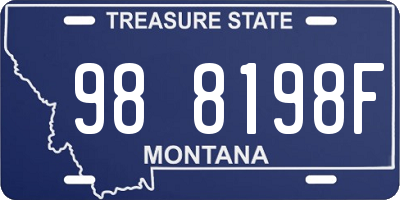 MT license plate 988198F