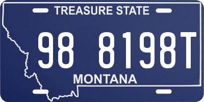 MT license plate 988198T