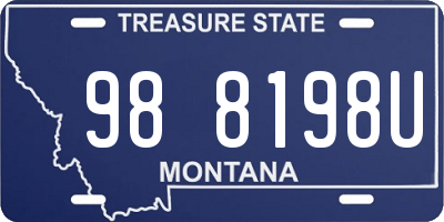 MT license plate 988198U