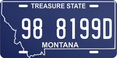 MT license plate 988199D