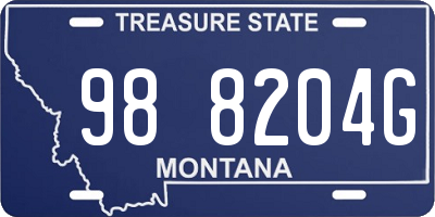 MT license plate 988204G