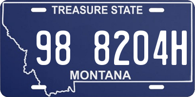 MT license plate 988204H