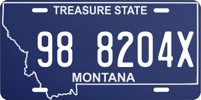 MT license plate 988204X