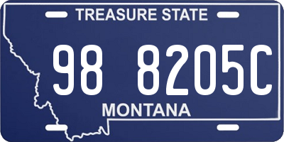 MT license plate 988205C