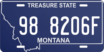 MT license plate 988206F