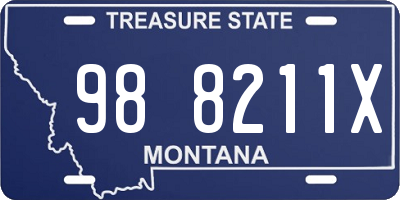 MT license plate 988211X