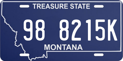 MT license plate 988215K