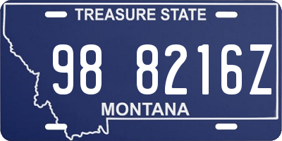 MT license plate 988216Z