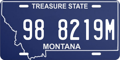 MT license plate 988219M