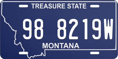 MT license plate 988219W