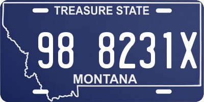 MT license plate 988231X