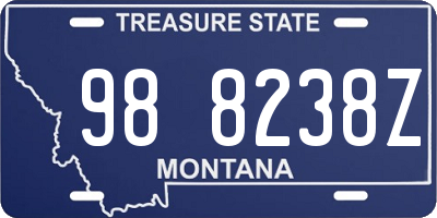 MT license plate 988238Z