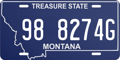 MT license plate 988274G