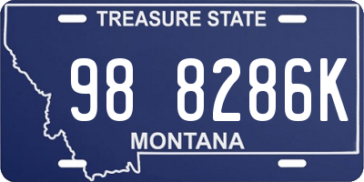 MT license plate 988286K