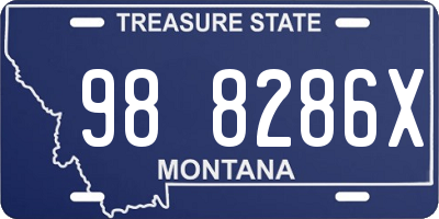 MT license plate 988286X