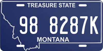 MT license plate 988287K