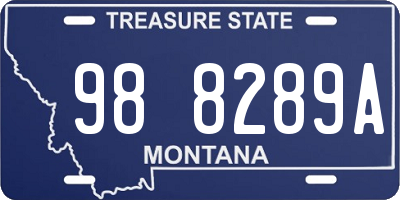 MT license plate 988289A